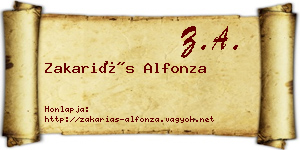 Zakariás Alfonza névjegykártya